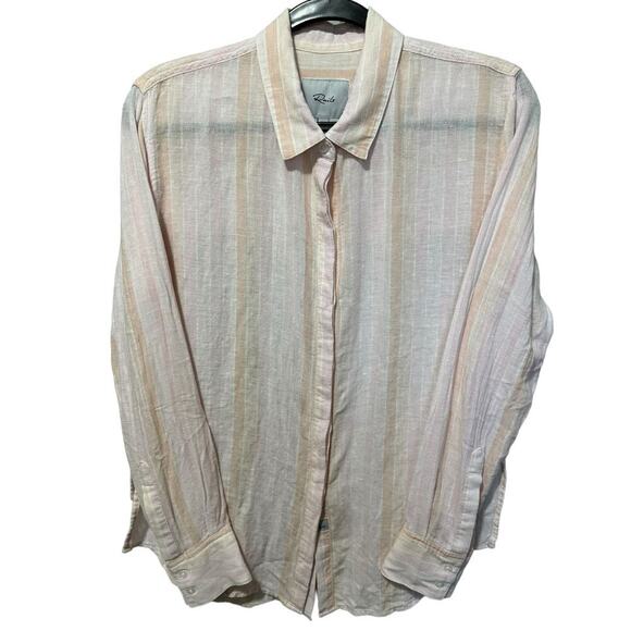 Rails Mara Just Peachy Button Down In Pink & Orange Size Medium - Picture 2 of 10